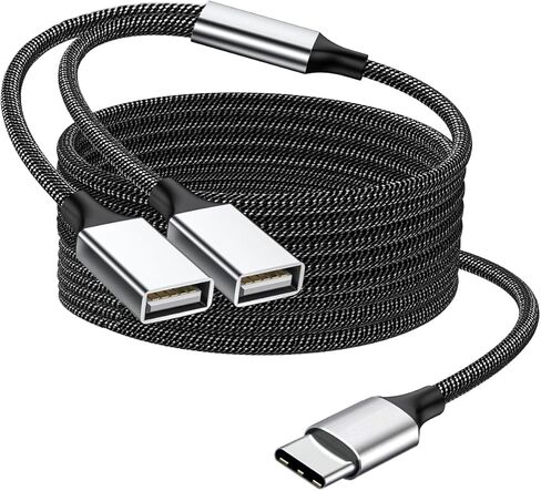كابل USB-C OTG Splitter Y (طول 10 بوصات)، محول كابل USB C ذكر إلى أربعة USB A أنثى، محور توسيع منافذ USB 2.0 متعدد، محول سبليت متعدد المنافذ لأجهزة iMac/iPhone 15/iPad Pro Air 4 5/PC (رمادي) in Saudi Arabia