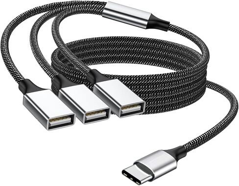 USB-C OTG Splitter Y Cable(10 inch long),USB C Male to Four USB A Female Cable Adapter,Multi USB 2.0 Port Expander Hub,Multiport Split Adapter for iMac/iPhone 15/iPad Pro Air 4 5/PC(Grey) in Saudi Arabia
