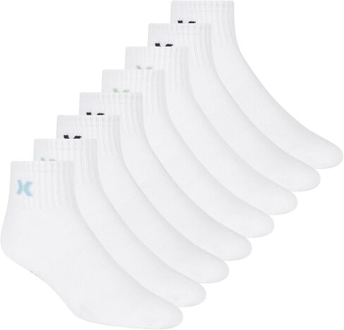 Hurley Men's 8 Pack Sport Cushioned Quarter Crew Socks in Saudi Arabia