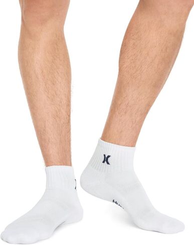 Hurley Men's 8 Pack Sport Cushioned Quarter Crew Socks in Saudi Arabia