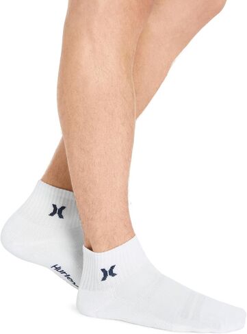 Hurley Men's 8 Pack Sport Cushioned Quarter Crew Socks in Saudi Arabia