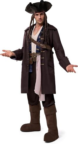 Spooktacular Creations Halloween Pirate Costume Men, Captain Smuggler Deluxe Outfit for Cosplay Themed Parties in Saudi Arabia