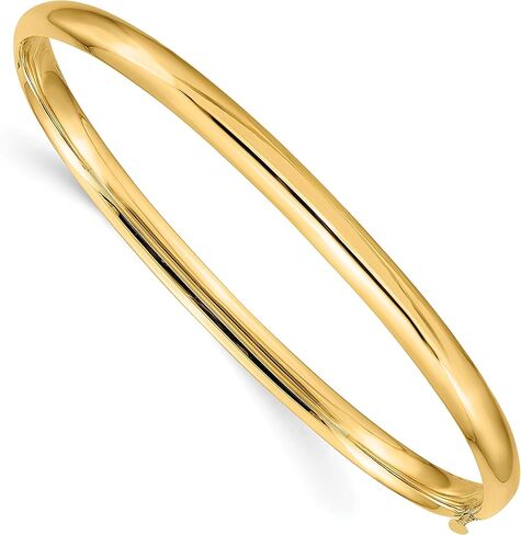 IceCarats 14K Solid Yellow Gold 4.75mm Oversize Hinged Bangle Bracelet in Saudi Arabia