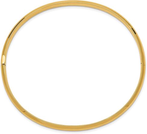 IceCarats 14K Solid Yellow Gold 4.75mm Oversize Hinged Bangle Bracelet in Saudi Arabia