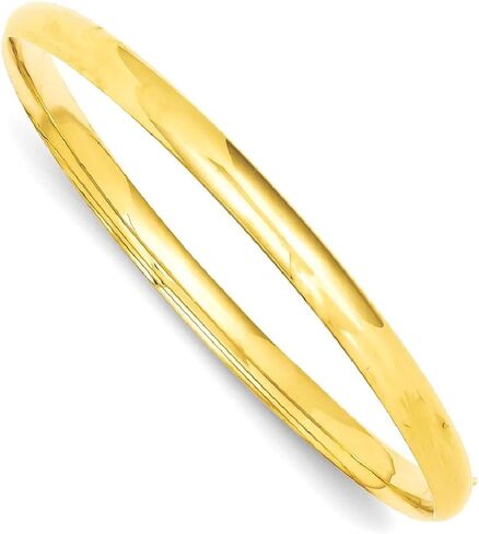 IceCarats 14K Solid Yellow Gold 4.75mm Oversize Hinged Bangle Bracelet in Saudi Arabia