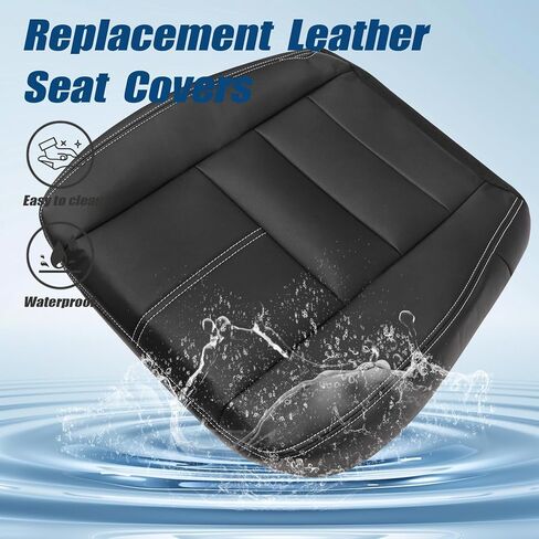 غطاء مقعد جلدي بديل للجانب السفلي للسائق من GXARTS أسود #4B/8B متوافق مع Ford F250 F350 F450 F550 2008 2009 2010 in Saudi Arabia