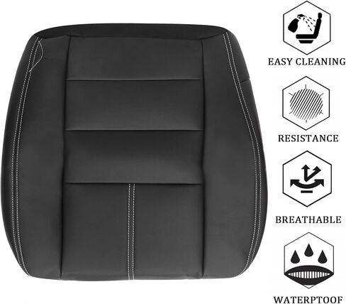غطاء مقعد جلدي بديل للجانب السفلي للسائق من GXARTS أسود #4B/8B متوافق مع Ford F250 F350 F450 F550 2008 2009 2010 in Saudi Arabia