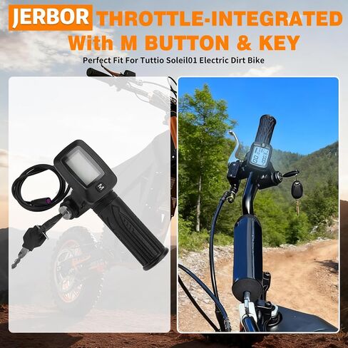 شاشة Jerbor مطورة جديدة مدمجة للخانق لدراجة Tuttio Soleil01 Ebike، عداد السرعة للتحكم في الخانق مع مفاتيح عرض LCD بزر M لدراجة نارية Tutto Tutti الكهربائية (خنق مع زر M) in Saudi Arabia