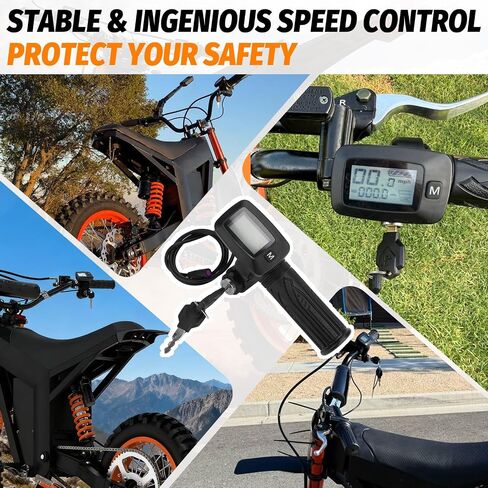 شاشة Jerbor مطورة جديدة مدمجة للخانق لدراجة Tuttio Soleil01 Ebike، عداد السرعة للتحكم في الخانق مع مفاتيح عرض LCD بزر M لدراجة نارية Tutto Tutti الكهربائية (خنق مع زر M) in Saudi Arabia