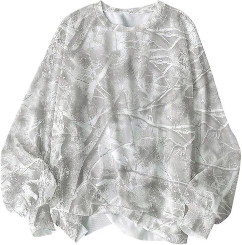 SOLY HUX Women's Camo Sweatshirt Long Sleeve Crewneck Pullover Tops Y2k Vintage Fall Clothes in Saudi Arabia