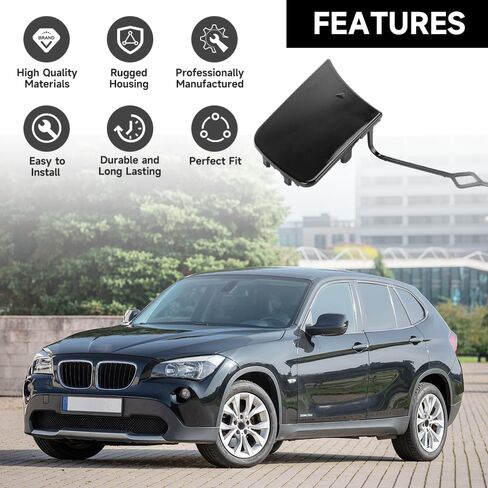 غطاء غطاء خطاف سحب المصد الأمامي لسيارة BMW X1 2.0L L4 - Gas, 3.0L L6 - Gas 2013-2015 | متين وقوي | 51117345034 | غطاء غطاء فتحة العين بخطاف السحب in Saudi Arabia