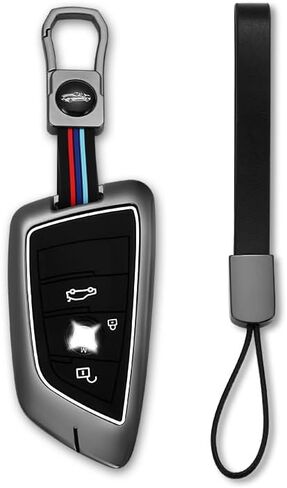 لغطاء مفتاح BMW Key Fob، سلسلة مفاتيح معدنية، حبل مفاتيح، غطاء مفتاح معدني مناسب لـ BMW 5 6 7 Series X1 X2 X3 X5 X6 X7 حافظة حماية المفاتيح in Kuwait