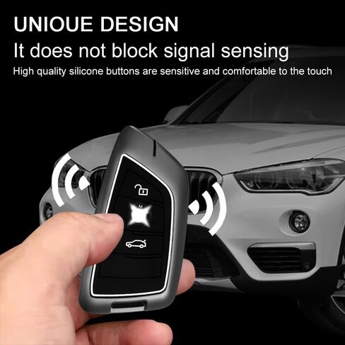 لغطاء مفتاح BMW Key Fob، سلسلة مفاتيح معدنية، حبل مفاتيح، غطاء مفتاح معدني مناسب لـ BMW 5 6 7 Series X1 X2 X3 X5 X6 X7 حافظة حماية المفاتيح in Kuwait