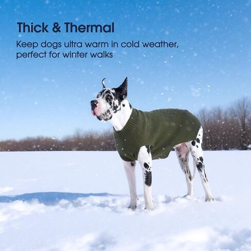 IECOii سترة كلب كبيرة جدًا، سترة كلب XXXL للكلاب الكبيرة فتاة صبي، ملابس عيد الميلاد للكلاب عطلة الكلب سترة كبيرة، ملابس دافئة للكلاب عيد الميلاد سترات للكلاب الكبيرة لابرادور، أجش، كاكي-3XL in Kuwait