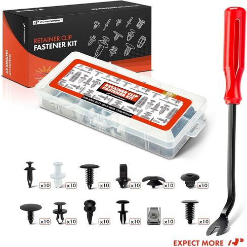 A-Premium 120 PCS (12 Sizes) Car Retainer Clips Kit Compatible with Ram 1500 Pickup 2011-2023 Fender Bumper Hood Weatherstrip Doors Auto Push Pin Plastic Rivet Fastener Replacement Set, w/Removal Tool in Saudi Arabia