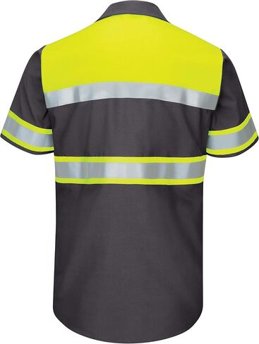 Red Kap Mens Hi-Visibility Short Sleeve Color Block Ripstop Work Shirt - Type O, Class 1 in Saudi Arabia