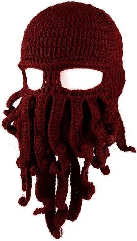 Tentacle Octopus Knit Beanie Hat Pirate Hats Unisex Knitted Squid Mask Ski Balaclava Cap Octopus Bearded Caps in Saudi Arabia