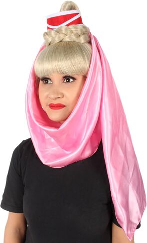 60s American Sitcom Genie Wig for Women - Synthetic Soft Fiber Hair, Ideal for Halloween & Christmas Parties Flame-Retardant Synthetic Fiber, Blonde in Saudi Arabia