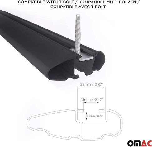 OMAC Alu Roof Racks Cross Bars Luggage Carrier for BMW X5 G05 2019-2025 Black 2Pcs in Saudi Arabia