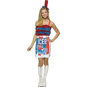 فستان Rasta Imposta Icee Swirl زي تنكري للنساء المراهقات Slurpee Slushy Slush Puppie Halloween أزياء الهالوين، مقاس المراهقين 14-16 in Saudi Arabia
