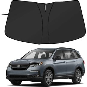 مظلة أمامية للزجاج الأمامي لسيارة Honda Pilot 2016-2022، مظلة شمسية للنافذة الأمامية، واقي من الشمس عاكس قابل للطي، غطاء درع الشاشة وواقي للأشعة فوق البنفسجية ودرع حراري in Kuwait