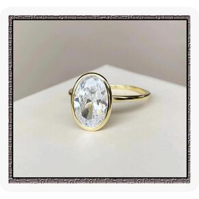 1CT/2CT/3CT CZ Engagement Rings 925 Sterling Silver Oval Cut Cubic Zirconia 14k Gold Plated Wedding Promise Rings for Her Wedding Bands for Women Lover Size 5-9 in Kuwait