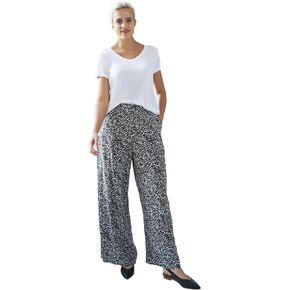 ellos Plus Size Wide-Leg Soft Pants with Back Elastic in Saudi Arabia