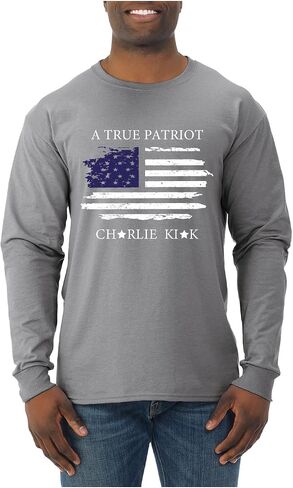 Freedom Charlie, God, Family, Patriotism, Red, White, and Blue, American Activist Mens Long Sleeve Shirt in Saudi Arabia