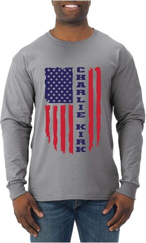 Freedom Charlie, God, Family, Patriotism, Red, White, and Blue, American Activist Mens Long Sleeve Shirt in Saudi Arabia