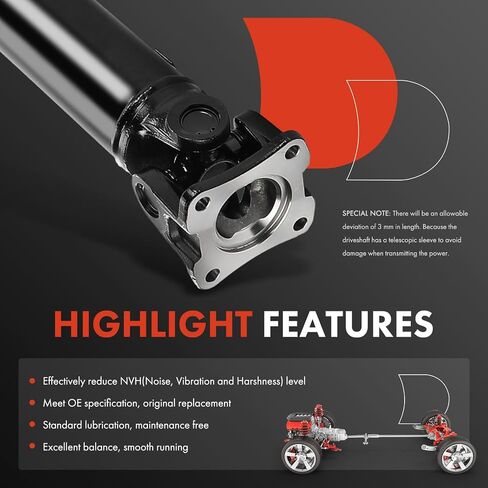 A-Premium Rear Complete Drive Shaft Prop Shaft Driveshaft Assembly Compatible with Ford F-350 Super Duty 2003-2010, RWD, Automatic Transmission, 165.0 inch Wheelbase, Dual Rear Wheels in Saudi Arabia
