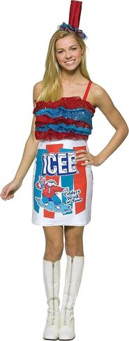 Rasta Imposta Icee Swirl Dress Costume Dress Up Cosplay Prop Womens Teens Slurpee Slushy Slush Puppie Halloween Costumes, Teen Size 14-16 in Saudi Arabia