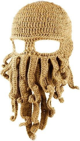 Tentacle Octopus Knit Beanie Hat Pirate Hats Unisex Knitted Squid Mask Ski Balaclava Cap Octopus Bearded Caps in Saudi Arabia