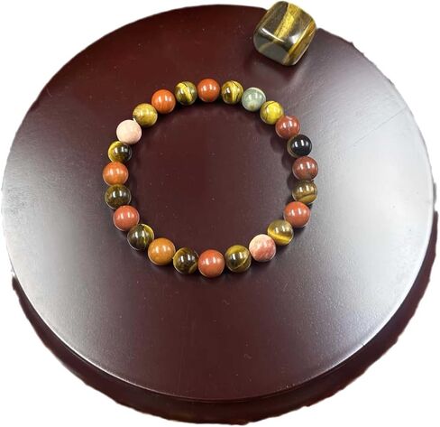 Money Attraction Bracelets for Women Men Attracts Money Wealth Tiger's Eye Stone Red Jade Natural Stone Handmade Stretch Healing Yoga Beaded Bracelet Jewelry Bring Luck Prosperit Spiritual Gifts in Saudi Arabia