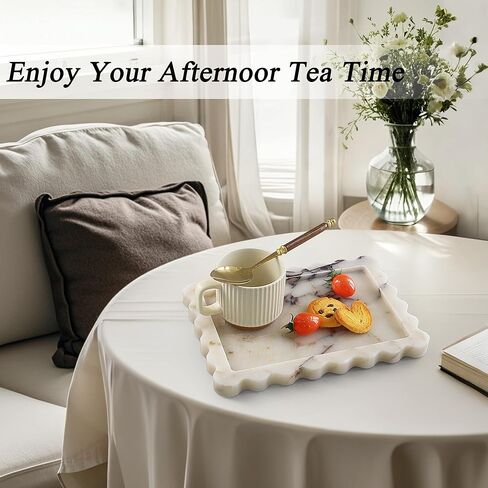 صينية رخامية طبيعية حقيقية، صينية تزيين فاخرة على شكل صدفي، صينية حجر كالاكاتا فيولا الأصلية لخزانة الحمام، ديكور المنزل، تخزين المطبخ، غير الراتنج/السيراميك، 10.6 بوصة × 8 بوصة in Kuwait