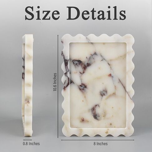 صينية رخامية طبيعية حقيقية، صينية تزيين فاخرة على شكل صدفي، صينية حجر كالاكاتا فيولا الأصلية لخزانة الحمام، ديكور المنزل، تخزين المطبخ، غير الراتنج/السيراميك، 10.6 بوصة × 8 بوصة in Kuwait