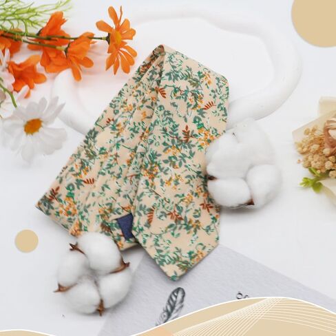 Floral Cotton Ties for Men, 2.56" Skinny Mens Tie Flower Men's Neckties for Wedding Party Celebration Date in Saudi Arabia