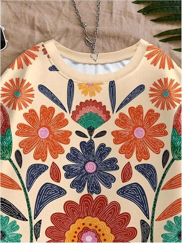 SOLY HUX Women's Floral Graphic Sweatshirt Long Sleeve Crewneck Casual Fall Pullover Tops in Saudi Arabia