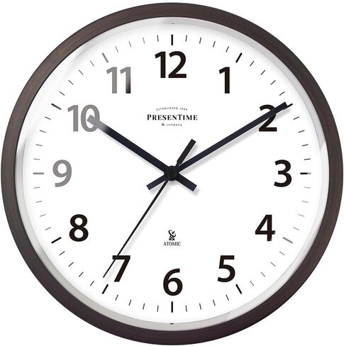 Presentime & Co 10" Atomic Wall Clock, Silent no Ticking, Automatically Sets Itself and Adjust to Daylight Saving Time by WWVB - Oil Rubbed Bronze Finish. (Home Office) in Saudi Arabia
