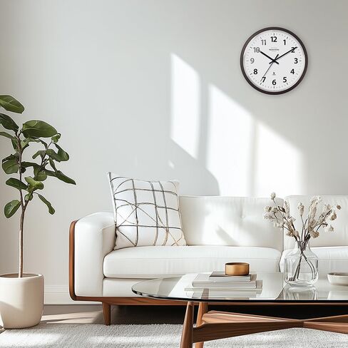 Presentime & Co 10" Atomic Wall Clock, Silent no Ticking, Automatically Sets Itself and Adjust to Daylight Saving Time by WWVB - Oil Rubbed Bronze Finish. (Home Office) in Saudi Arabia