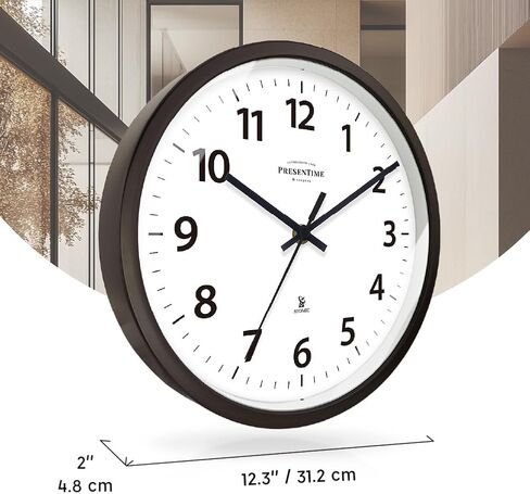 Presentime & Co 10" Atomic Wall Clock, Silent no Ticking, Automatically Sets Itself and Adjust to Daylight Saving Time by WWVB - Oil Rubbed Bronze Finish. (Home Office) in Saudi Arabia