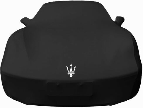 غطاء سيارة من القطن المطاطي لسيارة Maserati GranTurismo GT S/Sport/MC Stradale/Gran Turismo MC 2007-2019 غطاء سيارة داخلي مقاوم للغبار لشد غطاء السيارة، أسود قياسي in Saudi Arabia