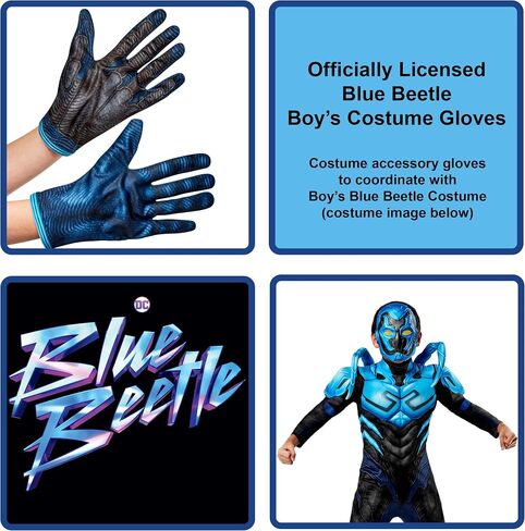 Rubies DC Blue Beetle Movie: Blue Beetle Costume Gloves for Kids, Boy's One Size in Saudi Arabia