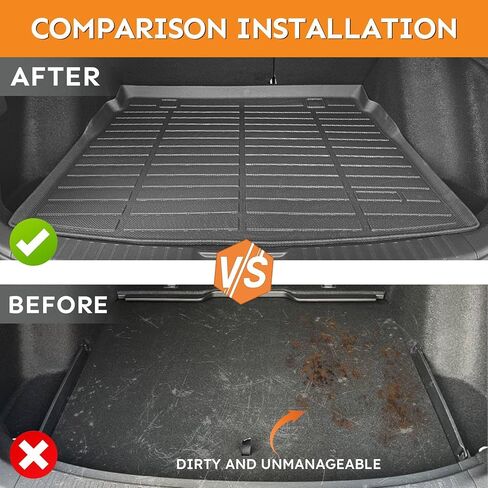 Binmotor-All Weather Floor Mats & Cargo Liner for 2018-2025 VW Atlas(7 Passenger Bench Seating), 3 Rows Full Set Car Mats TPE Material, Heavy Duty Car Floor Liners Guard Vw Atlas Accessories in Kuwait