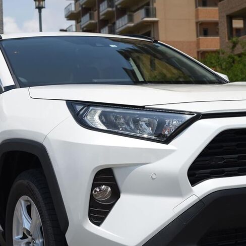 x xotic tech Set Carbon Fiber Style Exterior Front Grille Stripe Logo Ring Headlight Eyelid Accessories Cover Trim Combo Kit, Compatible with Toyota Rav4 2019 2020 2021 2022 2023 2024 2025 in Saudi Arabia