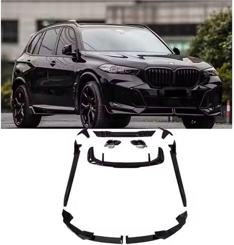 طقم الجسم الكامل MP Style لسيارة BMW X5 G05 2023-2025 | يناسب xDrive40i، xDrive50e، M60i | الشفة الأمامية، الناشر الخلفي، التنانير الجانبية، جناح السقف، أطراف العادم | لمعان أسود ABS in Saudi Arabia