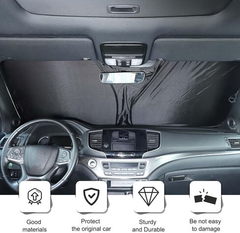 Front Windshield Sunshade for Honda Pilot 2016-2022, Front Window Sun Shade, Foldable Reflective Sun Visor, Screen Shield Cover UV Blocker Protector HeatShield in Kuwait