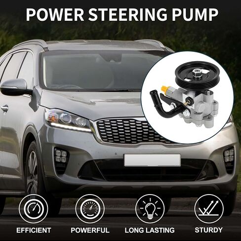 مضخة توجيه كهربائية لكيا سورينتو LX 3.5L V6 2003-2006 رقم ثابت 57100-3E000/5781/13793 مضخة مساعدة الطاقة لون فضي مع بكرة 1 قطعة in Saudi Arabia
