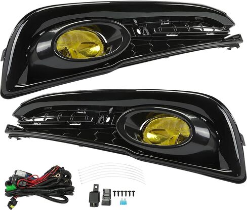 HECASA Fog Lights Compatible with 2013-2015 Honda Civic 4-Door Sedan Bumper Fog Lamp w/Switch Replacement for HO2592135 HO2593135 HO1038114 HO1039114- Yellow in Saudi Arabia
