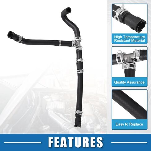 مجموعة خرطوم سخان المحرك رقم 8L1Z18472A أنبوب إدخال المياه لسخان HVAC لسيارة Ford Expedition 2007-2010 لسيارة Lincoln Navigator 2007-2010 مطاط أسود in Saudi Arabia