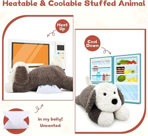 MaoGoLan 14'' Teddy Bear Stuffed Animal Weighted Plush Bear for Anxiety Throw Pillow for Kids Body Pillow with Uncented Beads Inside - Christmas Valentine's Day Birthday in Kuwait